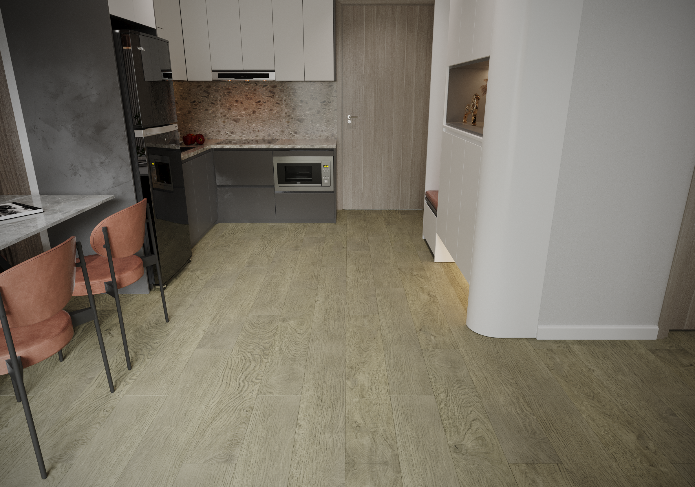 Кварцвиниловая плитка Art East клеевая Art Tile Hit Ясень Шале 755-AT 914,4×152,4×2,5 фото в интерьере